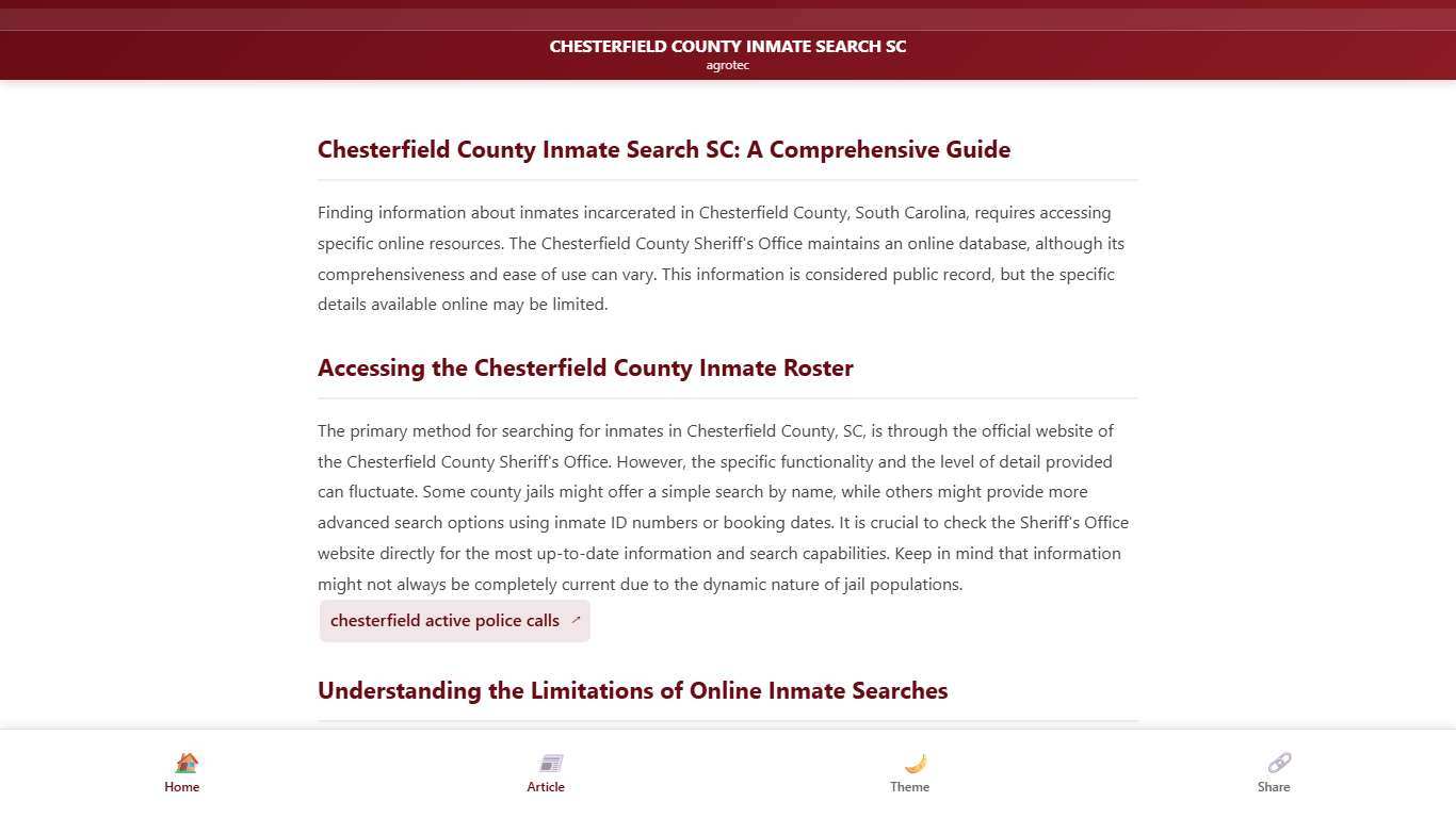 CHESTERFIELD COUNTY INMATE SEARCH SC - agrotec