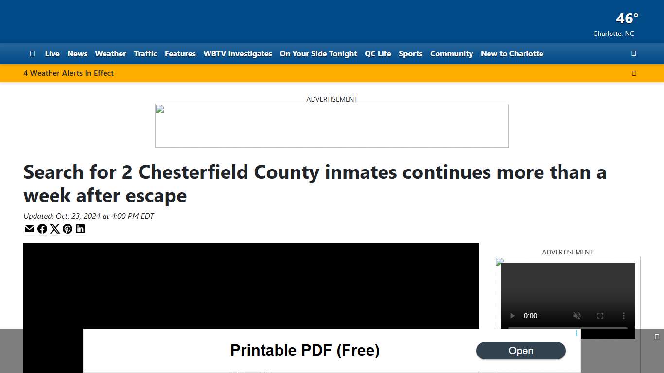 Search for 2 Chesterfield County inmates continues more than a week after escape